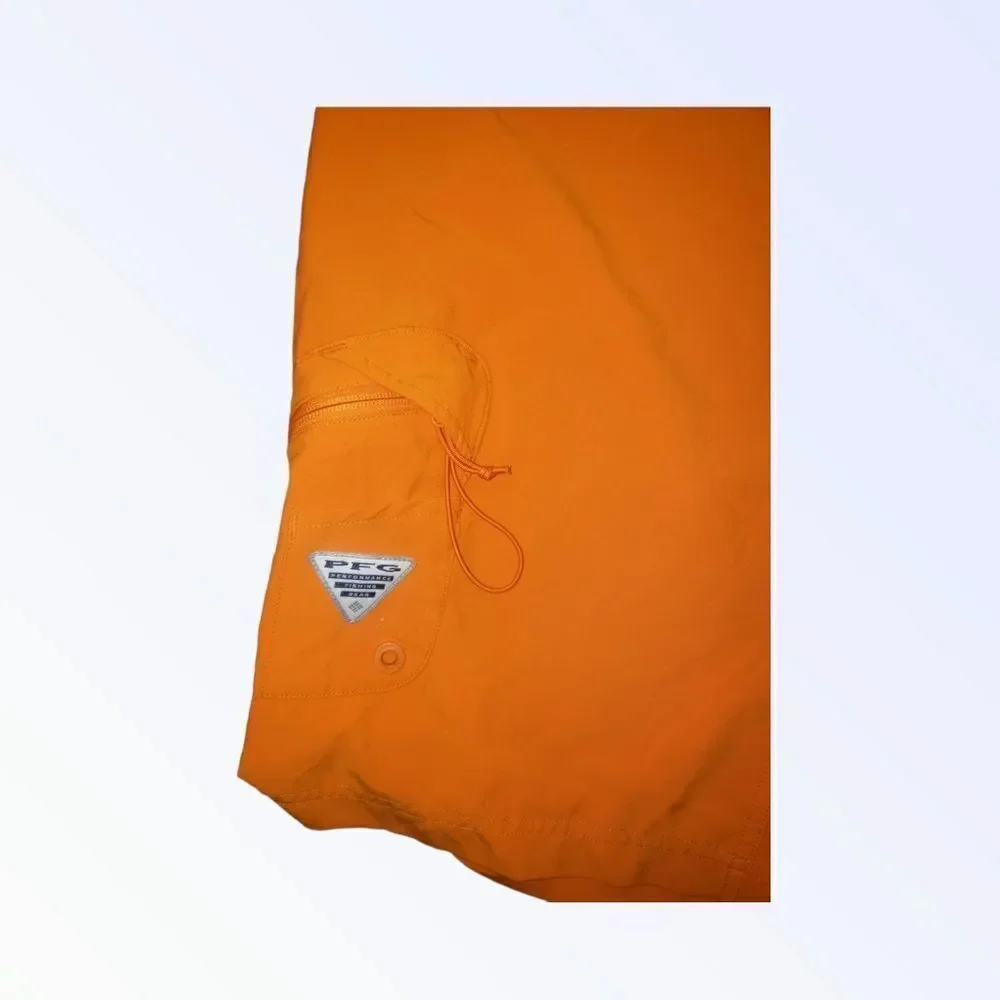 Columbia Swim Trunks Mens 36 Orange PFG Board Shorts Bathing Suit Men